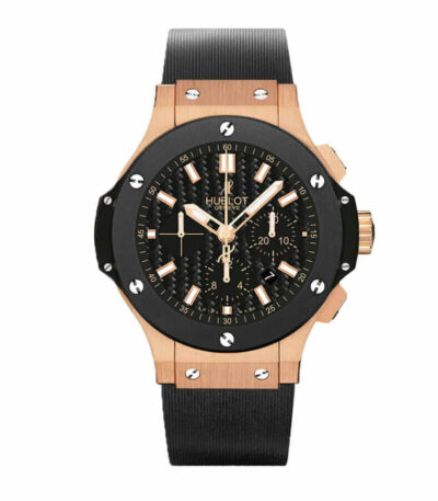 hublot-big-bang-rose-gold-black-dial-rubber-replica-watch