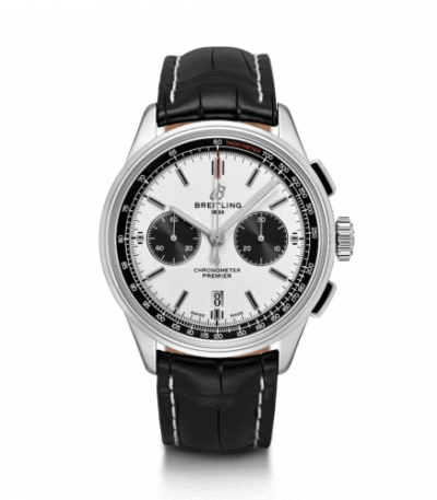 breitling-premier-chronograph-white-dial-steel-black-leather-replica-watch