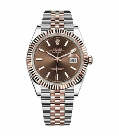rolex-datejust-brown-dial-steel-replica-watch
