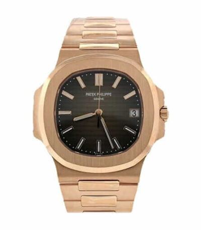 patek-philippe-nautilus-black-dial-rose-gold-replica-watch