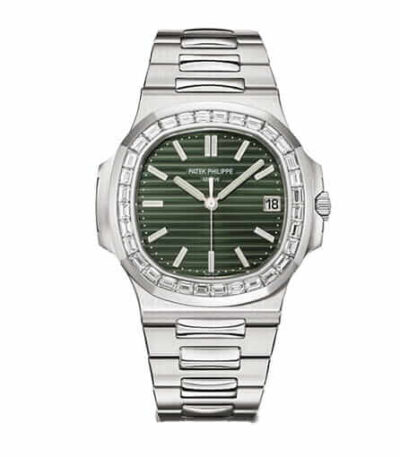 patek-philippe-green-dial-steel-diamond-bezel-replica-watch