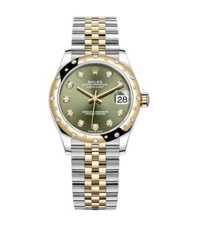 rolex-datejust-278273-31mm-yellow-gold-olive-green-set-diamonds-dial-replica