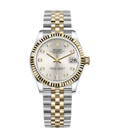 rolex-datejust-28mm-279173-steel-yellow-gold-automatic-silver-with-diamond-dial-replica