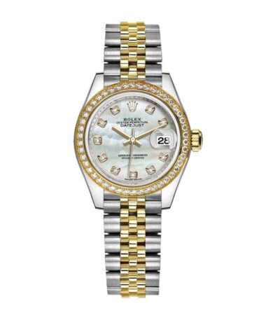 rolex-datejust-28mm-279383rbr-yellow-gold-steel-automatic-mother-pearl-diamond-dial