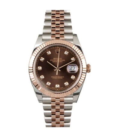 rolex-datejust-rose-gold-steel-chocolate-diamond-dial-replica