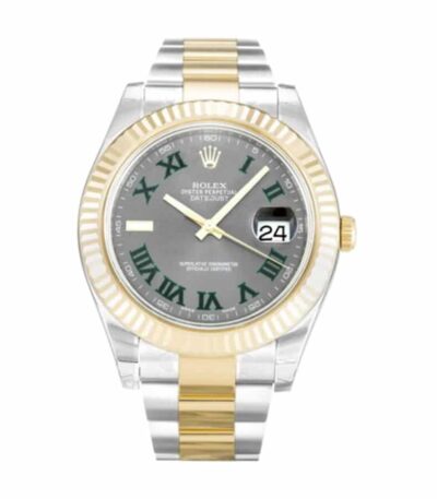 rolex-datejust-grey-dial-roman-number-wimbledon-replica