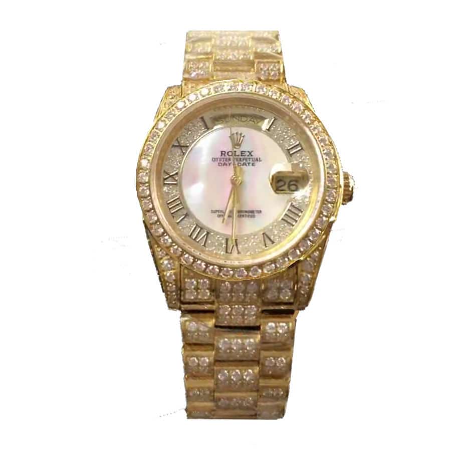 rolex-datejust-yellow-gold-diamond-roman-dial-iced-out-116626-replica Rolex Yacht-Master 116628 "Yellow Gold" Ultra Realistic Copy - Image 1