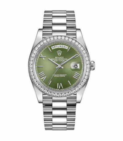 rolex-day-date-green-dial-diamond-bezel-steel-replica-watch