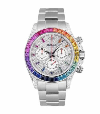 rolex-daytona-white-gold-diamond-set-custom-rainbow-116509-replica